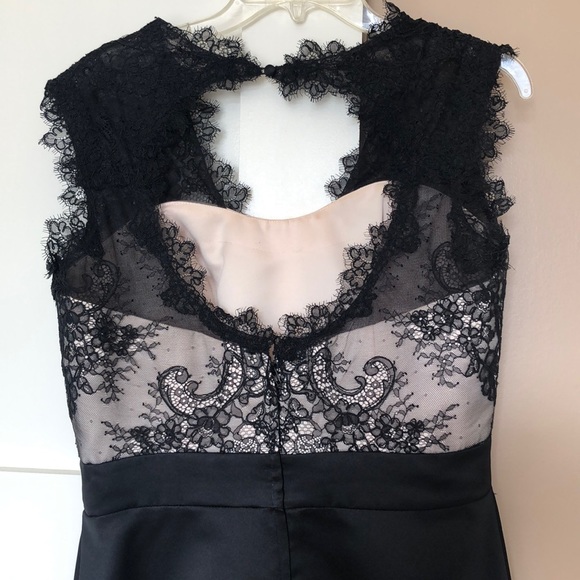 Black Cocktail Dress with Lace - Picture 2 of 2